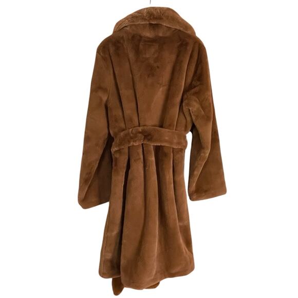 APPARIS Women's Faux Fur Vegan Belted Coat in Camel Size Large NWT MSRP $340 - Picture 3 of 13